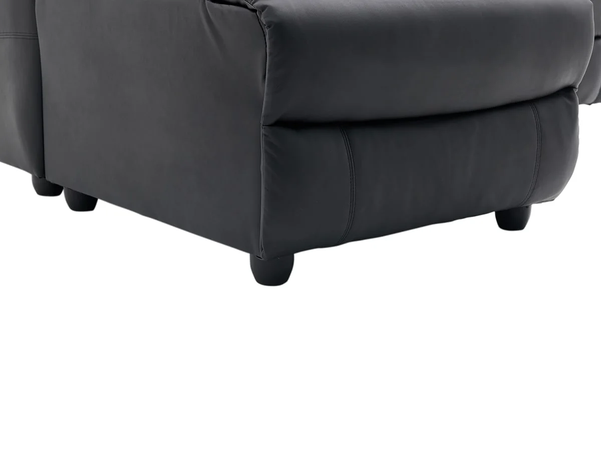 TGC TGC Colin Black Faux Leather Left Hand Chaise Recliner Corner Sofa