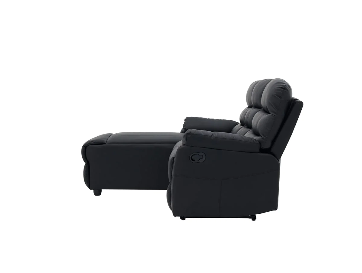 TGC TGC Colin Black Faux Leather Left Hand Chaise Recliner Corner Sofa