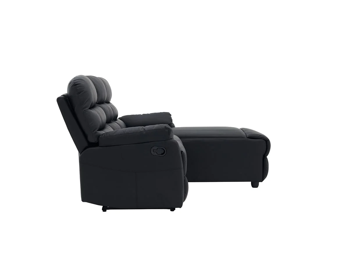 TGC TGC Colin Black Faux Leather Right Hand Chaise Recliner Corner Sofa