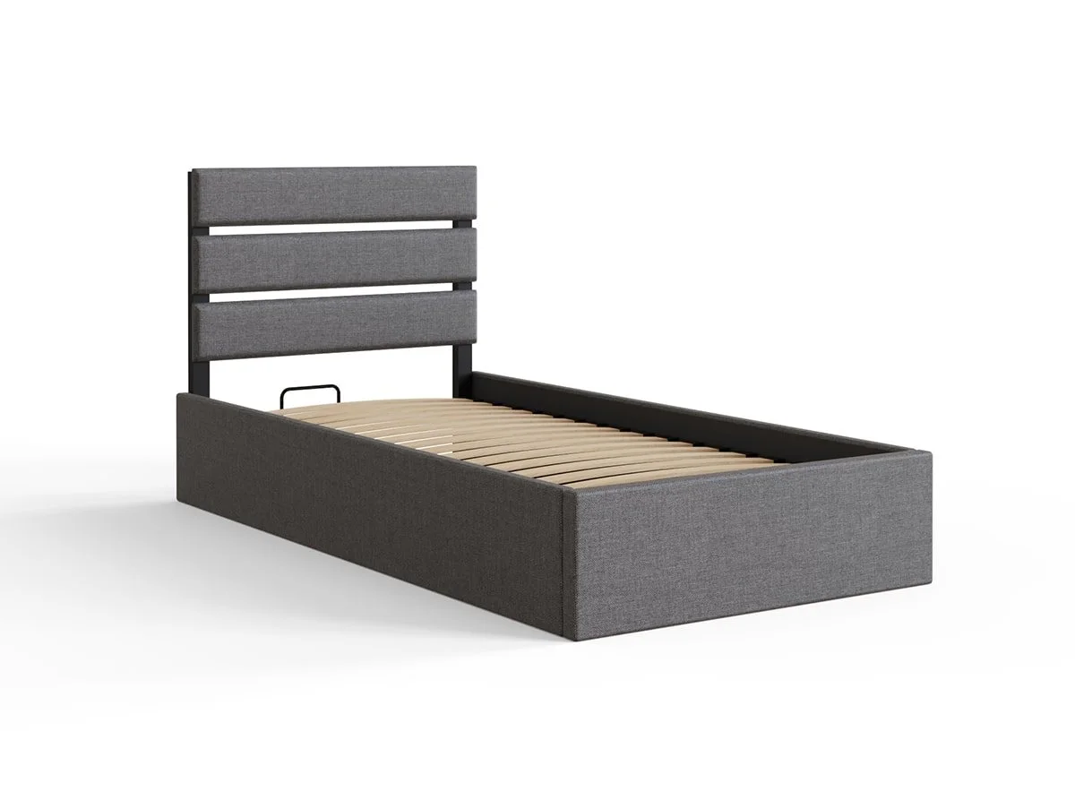 GFW GFW Hudson 3ft Single Grey Fabric Ottoman Bed Frame