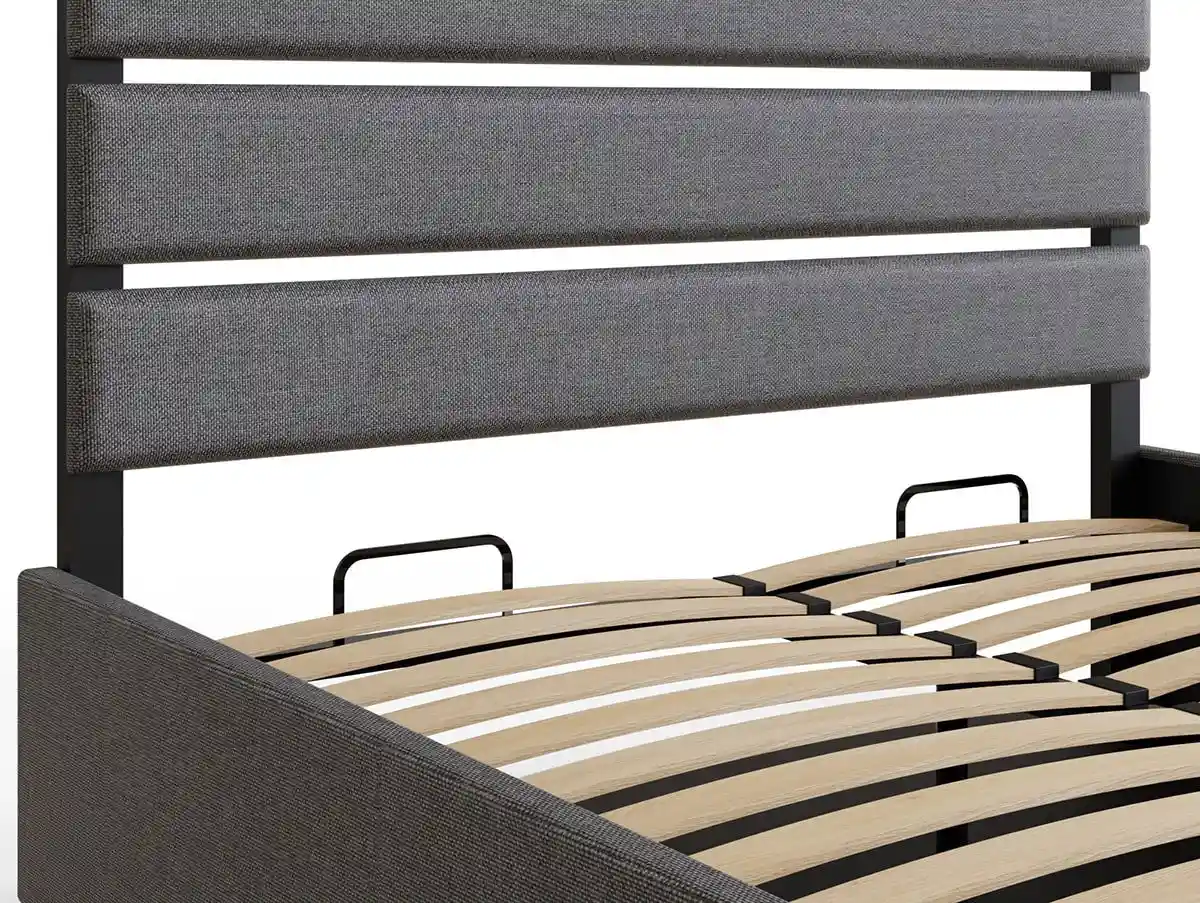 GFW GFW Hudson Grey Fabric Ottoman Bed Frame
