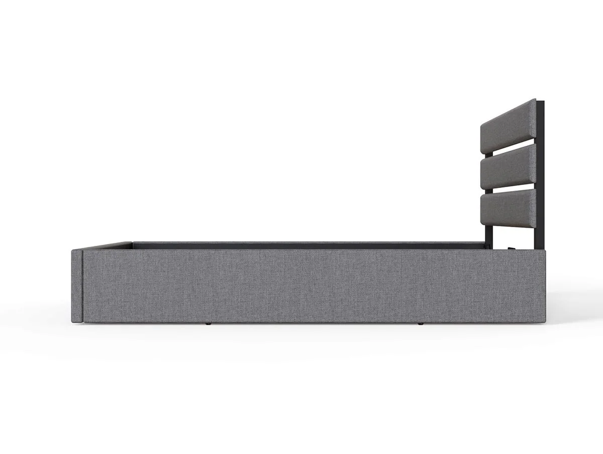 GFW GFW Hudson 4ft6 Double Grey Fabric Ottoman Bed Frame
