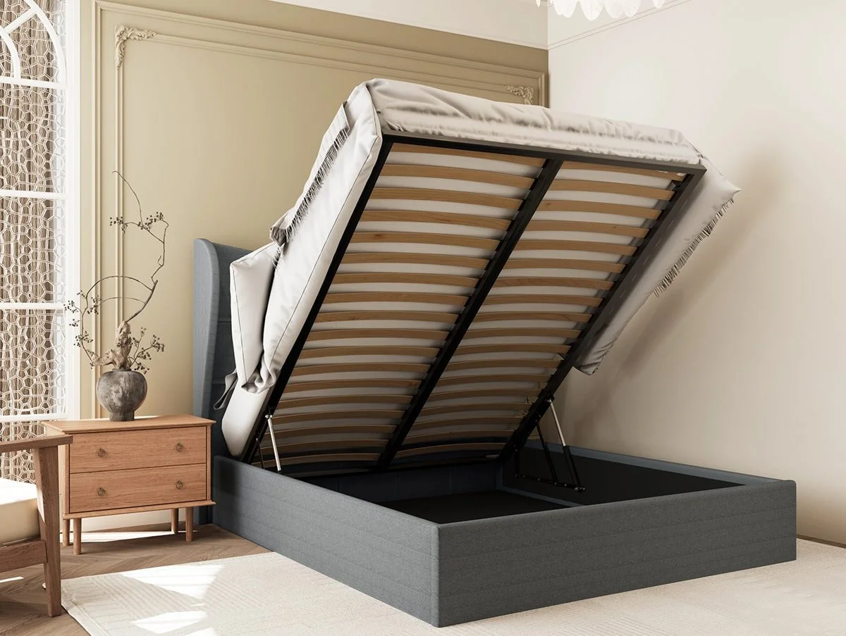 Seconique Seconique Verona 5ft King Size Grey Fabric Ottoman Bed Frame