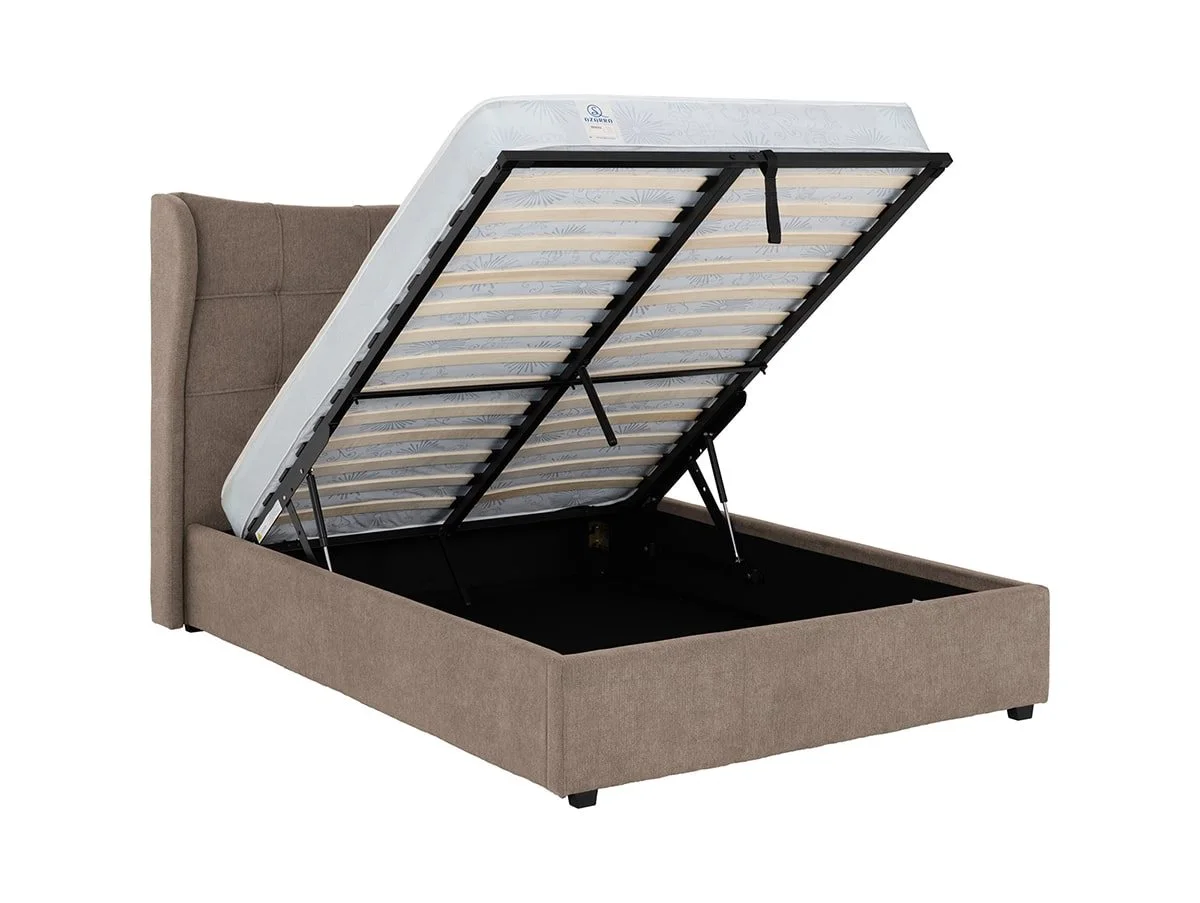 Seconique Seconique Verona Brown Fabric Ottoman Bed Frame