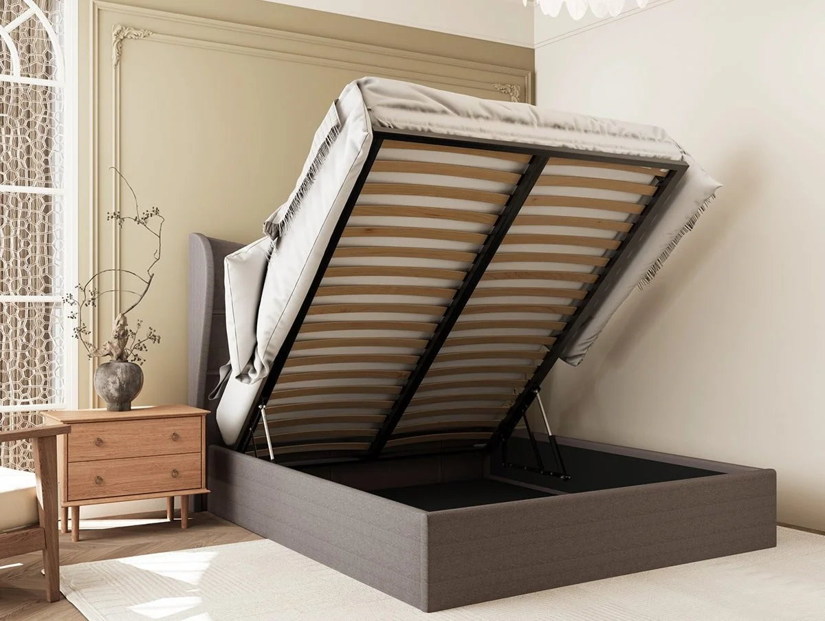Seconique Seconique Verona 4ft6 Double Brown Fabric Ottoman Bed Frame