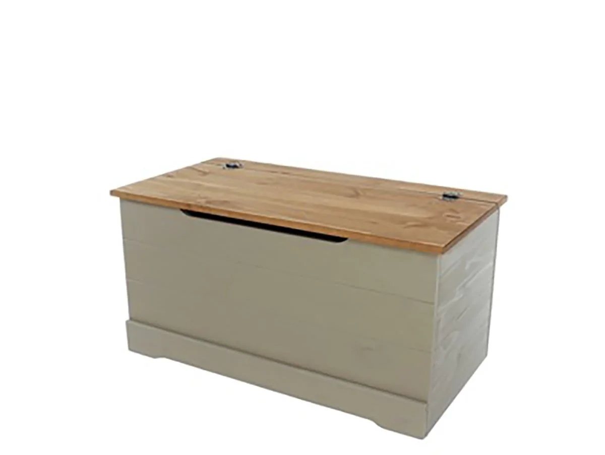 Core Core Corona Compact Grey and Waxed Pine Blanket Box