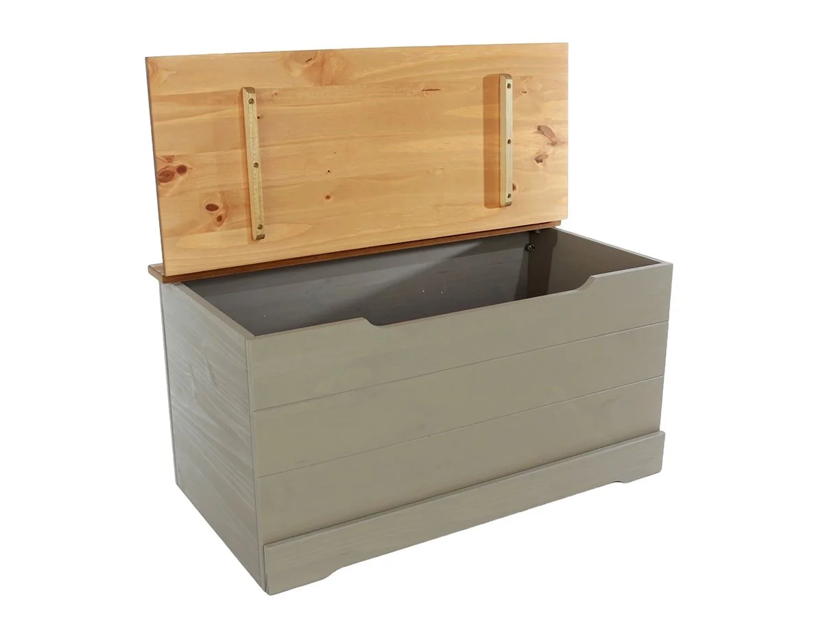 Core Core Corona Compact Grey and Waxed Pine Blanket Box