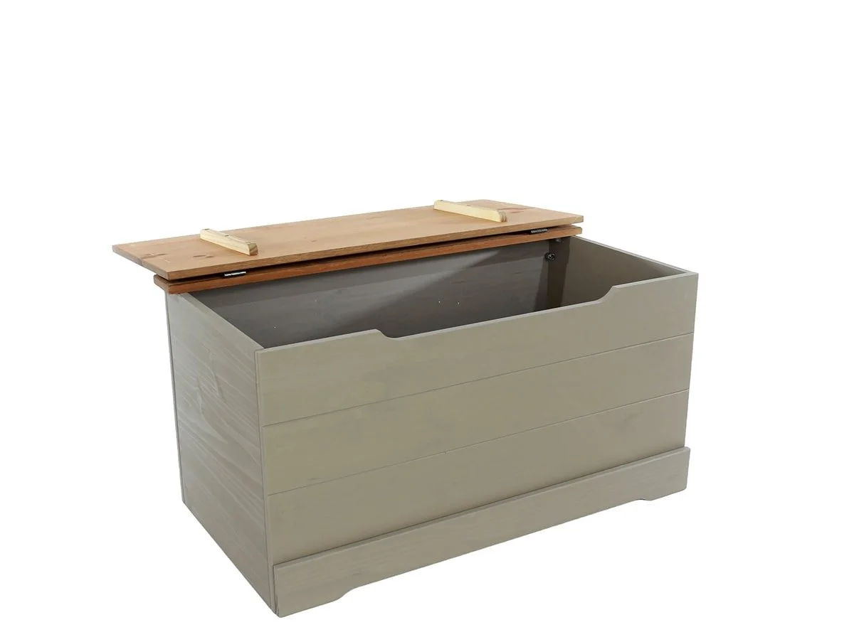 Core Core Corona Compact Grey and Waxed Pine Blanket Box