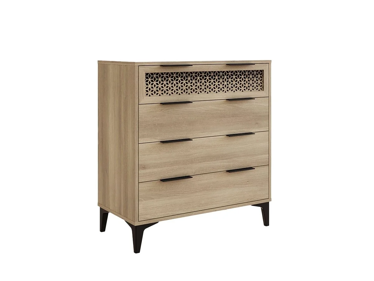 GFW GFW Ezra Oak 4 Drawer Chest of Drawers