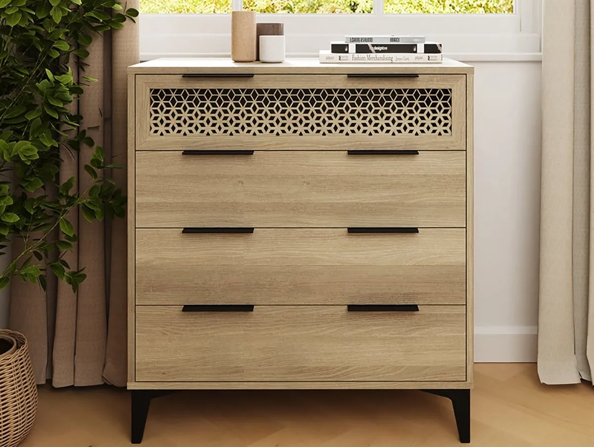 GFW GFW Ezra Oak 4 Drawer Chest of Drawers
