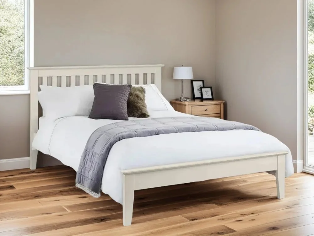 Julian Bowen Clearance - Julian Bowen Salerno 4ft6 Double Ivory Wooden Bed Frame