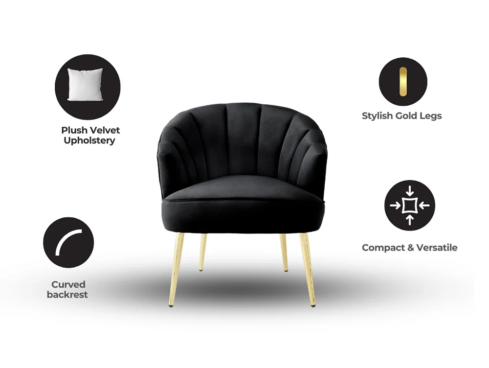 GFW GFW Pettine Black Fabric Accent Chair