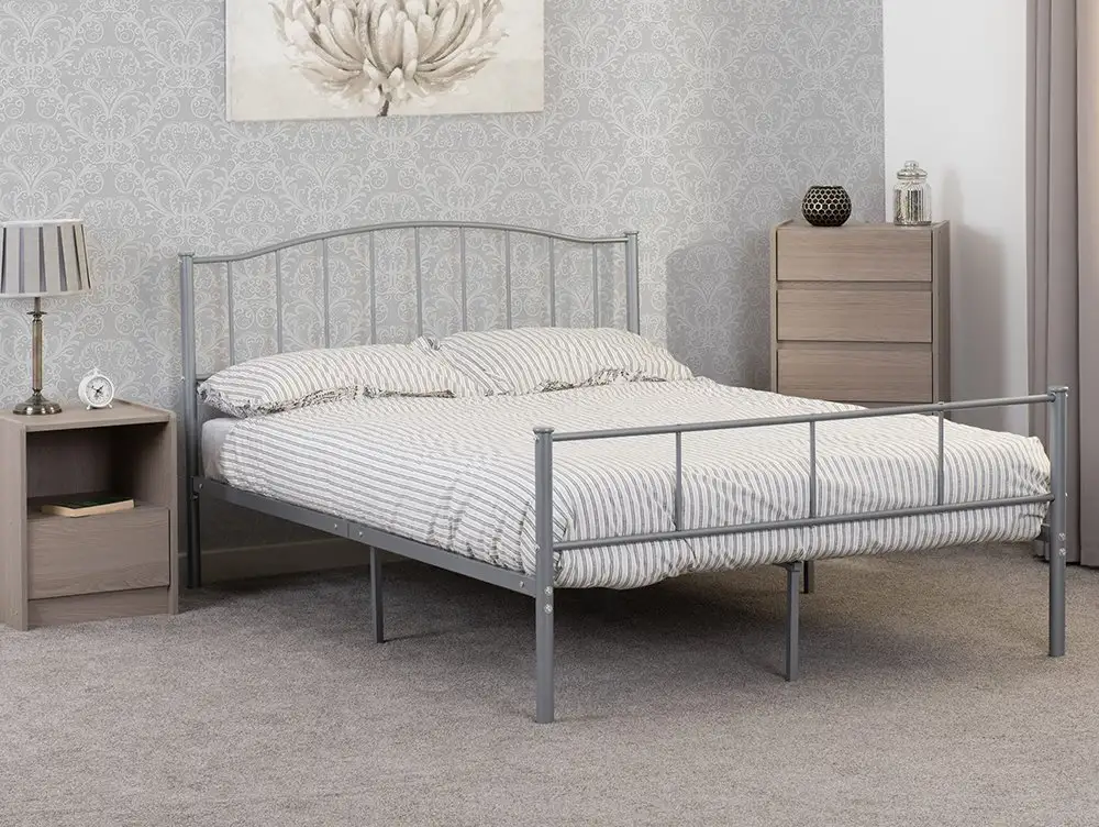 Seconique Seconique Newton Silver Metal Bed Frame