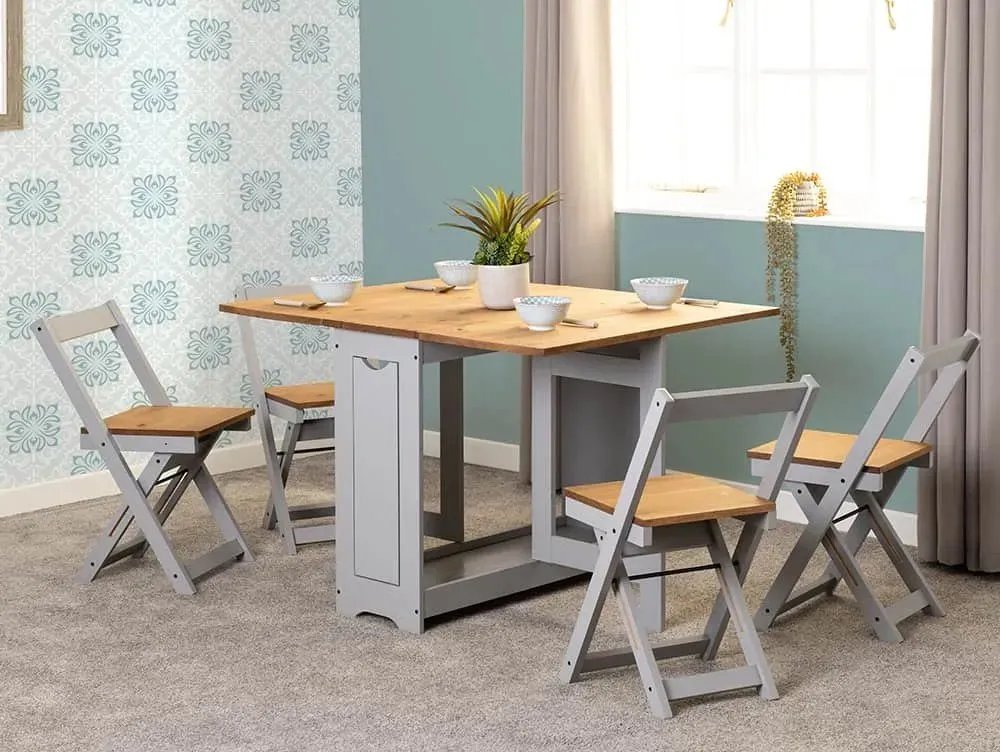 Seconique Clearance - Seconique Santos Butterfly Grey and Pine Dining Table and 4 Chairs