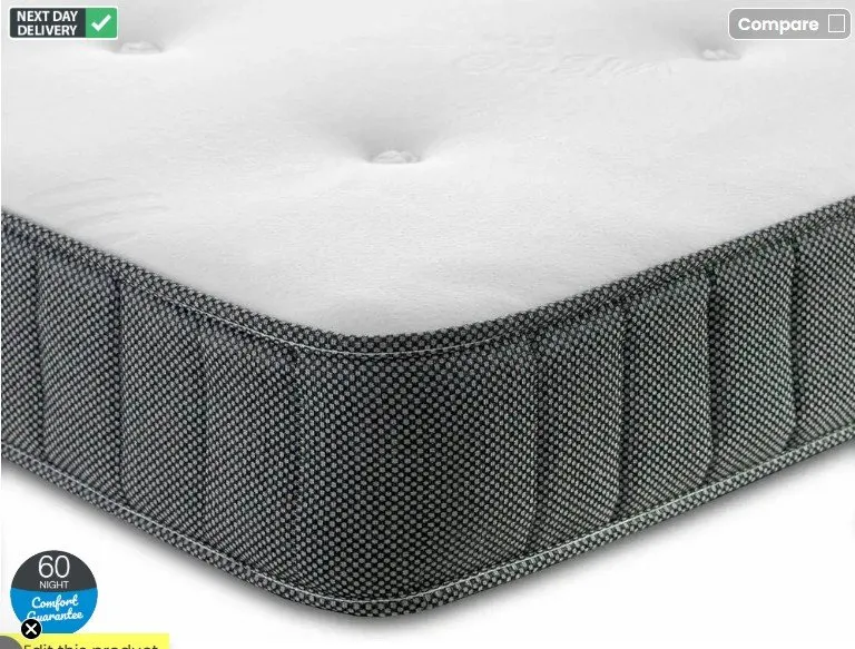 Shire Clearance - Shire Memphis 3ft6 Large Single Mattress Unrolled