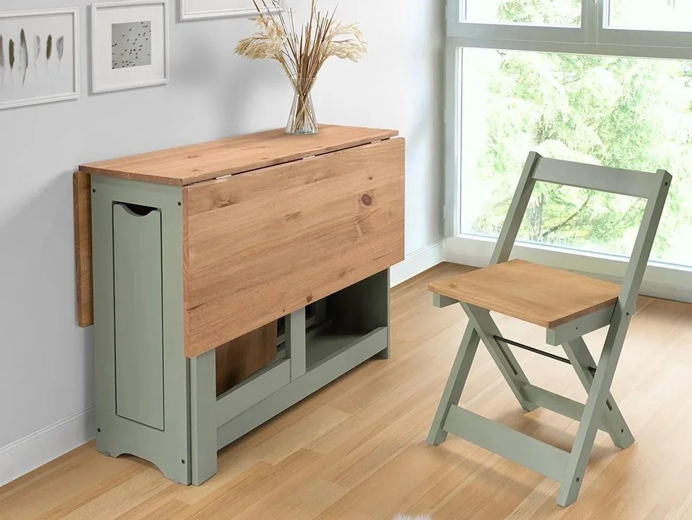 Seconique Clearance - Seconique Santos Butterfly Green and Pine Dining Table and 4 Chairs
