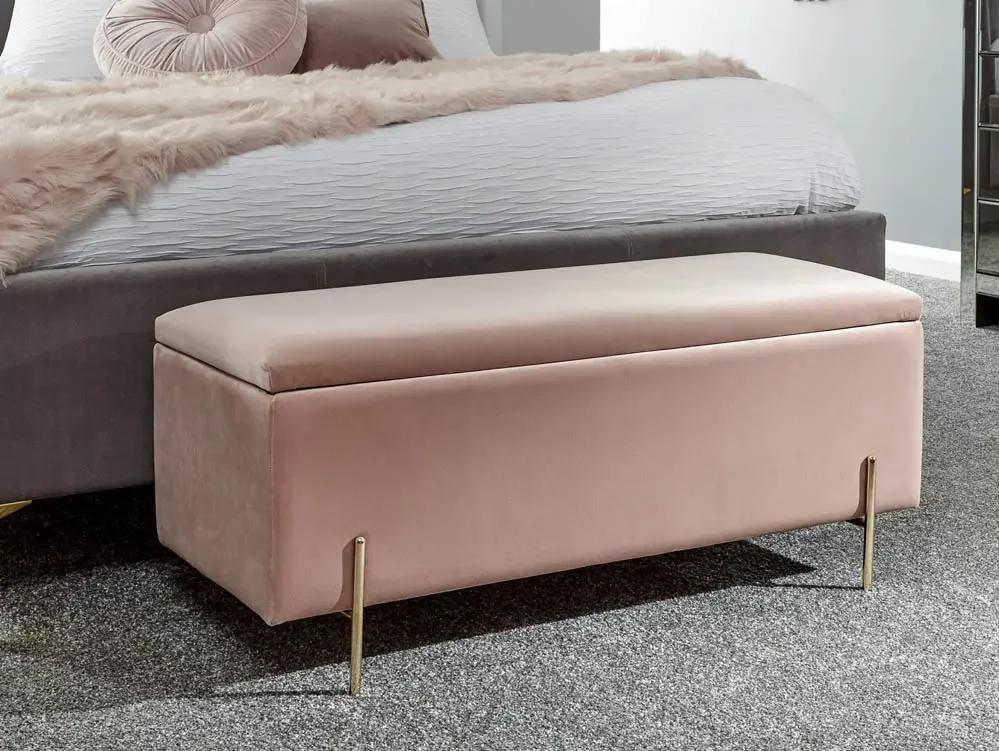 GFW Clearance - GFW Mystica Blush Pink Ottoman Storage Bench
