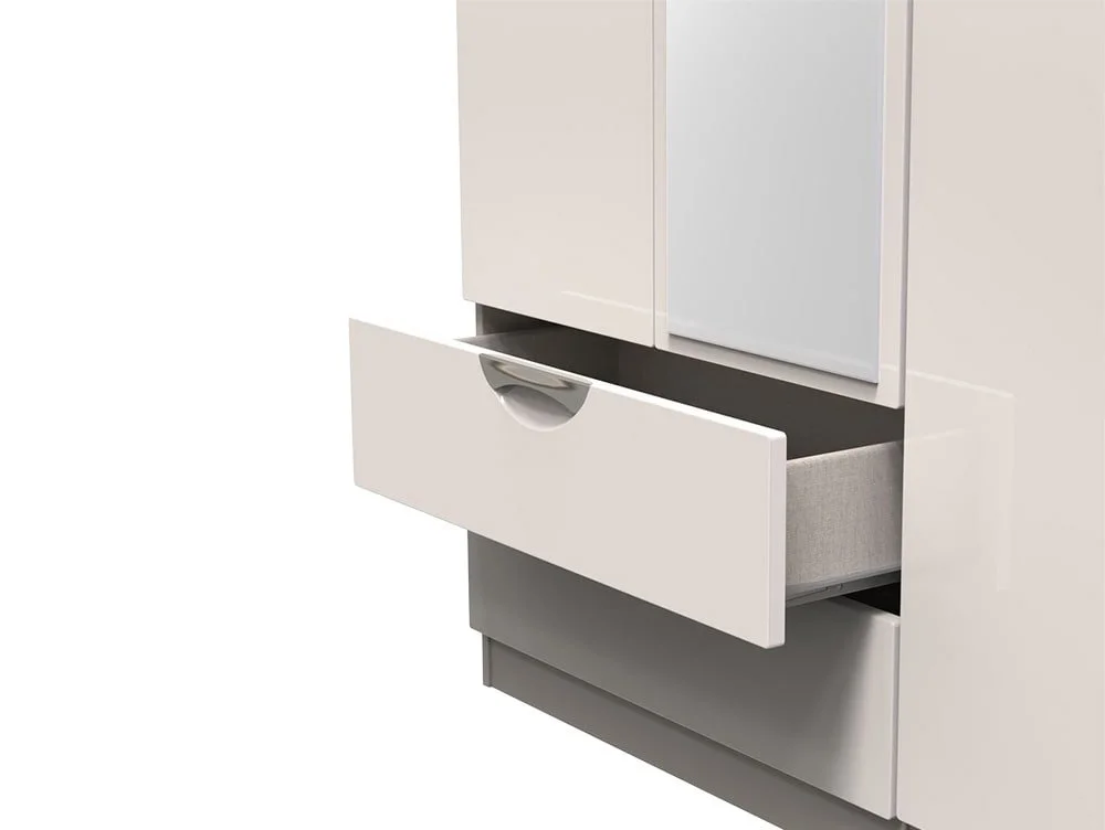 ASC ASC Corsica 3 Door 2 Drawer Mirror Wardrobe (Part Assembled)