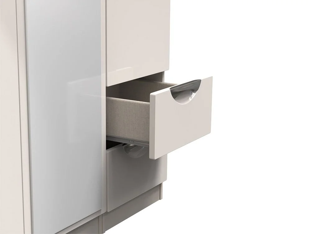 ASC ASC Corsica 3 Door 2 Small Drawer Mirrored Triple Wardrobe (Part Assembled)