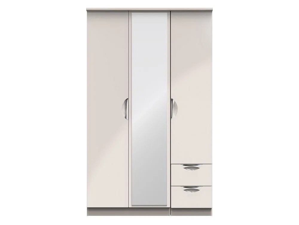 ASC ASC Corsica 3 Door 2 Small Drawer Mirrored Triple Wardrobe (Part Assembled)