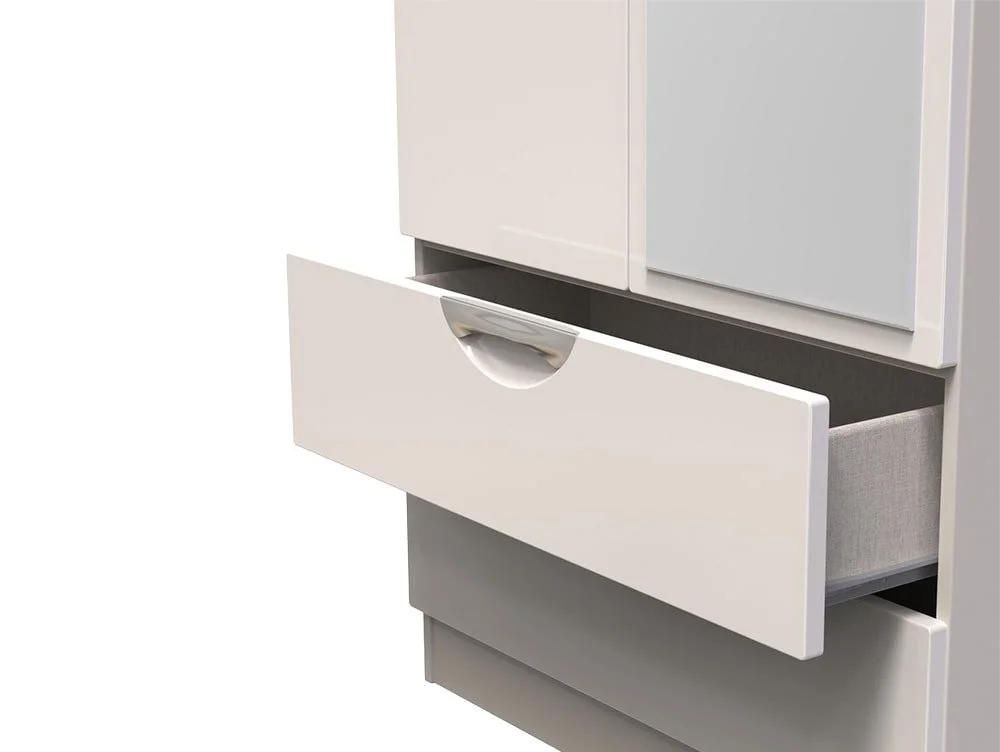 ASC ASC Corsica 2 Door 2 Drawer Tall Mirrored Double Wardrobe (Assembled)
