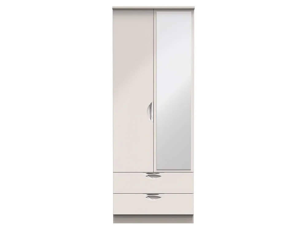 ASC ASC Corsica 2 Door 2 Drawer Tall Mirrored Double Wardrobe (Assembled)