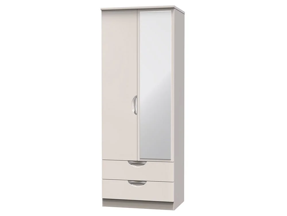 ASC ASC Corsica 2 Door 2 Drawer Tall Mirrored Double Wardrobe (Assembled)