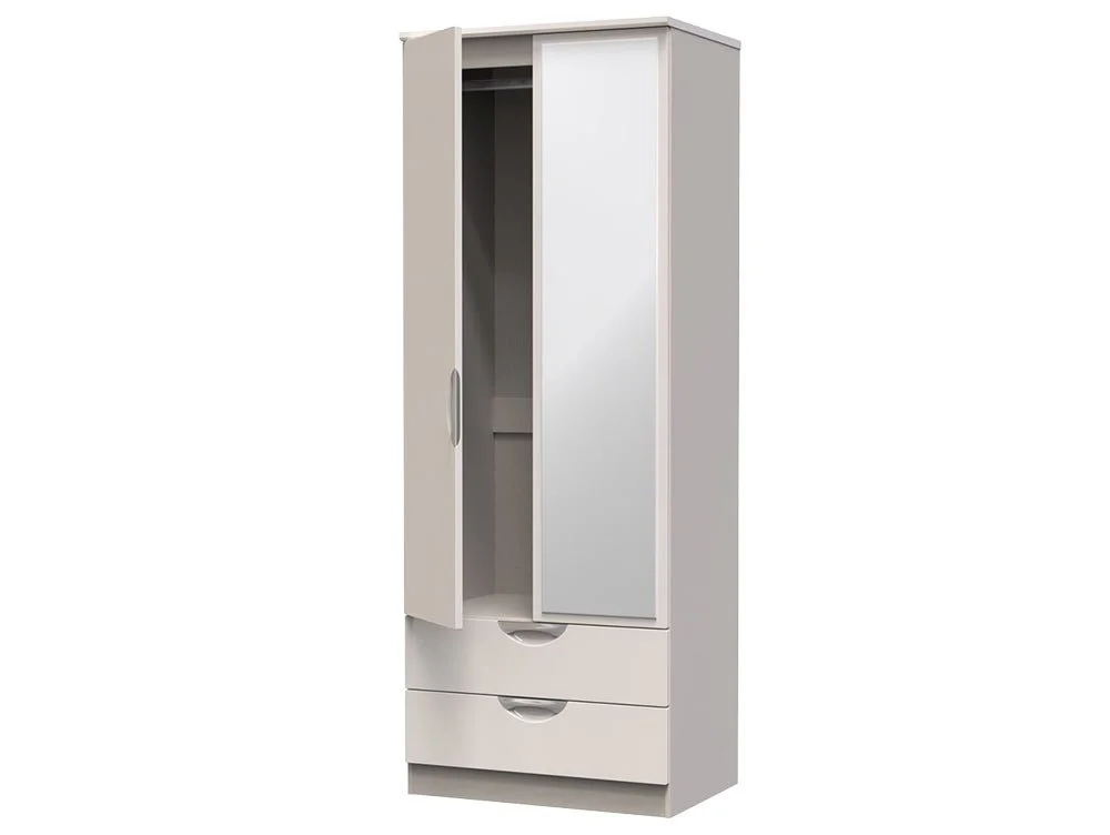 ASC ASC Corsica 2 Door 2 Drawer Tall Mirrored Double Wardrobe (Assembled)