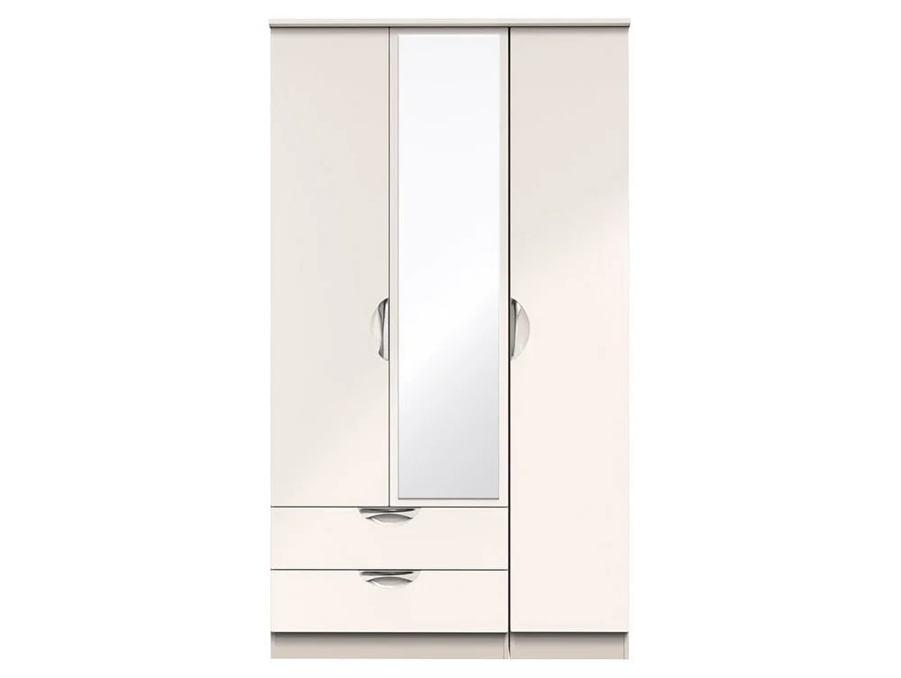 ASC ASC Corsica 3 Door 2 Drawer Tall Mirrored Triple Wardrobe (Part Assembled)