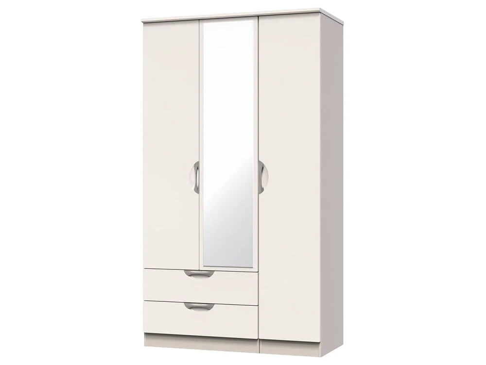 ASC ASC Corsica 3 Door 2 Drawer Tall Mirrored Triple Wardrobe (Part Assembled)