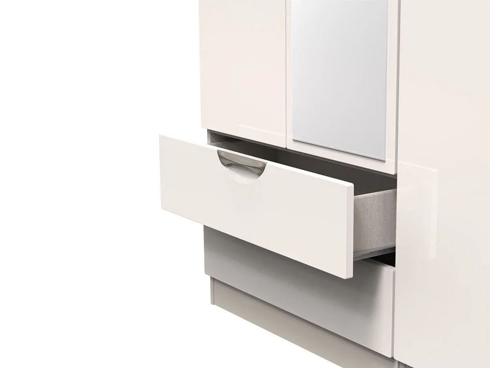ASC ASC Corsica 3 Door 2 Drawer Tall Mirrored Triple Wardrobe (Part Assembled)