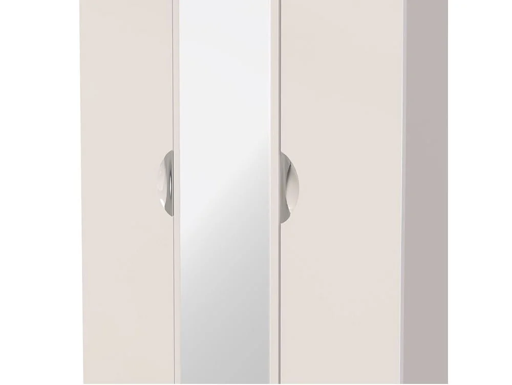 ASC ASC Corsica 3 Door 2 Small Drawer Tall Mirrored Triple Wardrobe (Part Assembled)