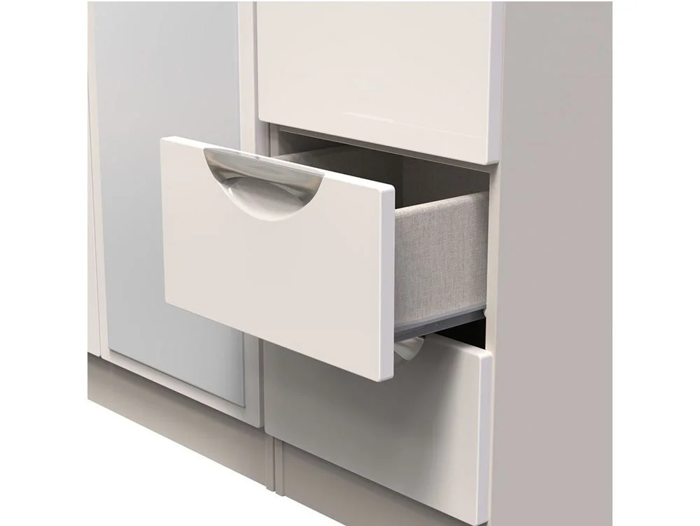 ASC ASC Corsica 3 Door 2 Small Drawer Tall Mirrored Triple Wardrobe (Part Assembled)
