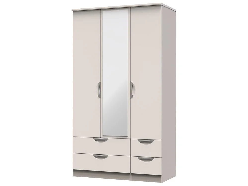 ASC ASC Corsica 3 Door 4 drawer Tall Mirrored Triple Wardrobe (Part Assembled)
