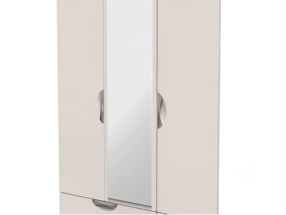 ASC ASC Corsica 3 Door 4 drawer Tall Mirrored Triple Wardrobe (Part Assembled)