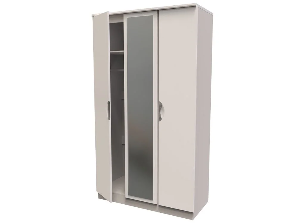 ASC ASC Corsica 3 Door Tall Mirrored Triple Wardrobe (Part Assembled)