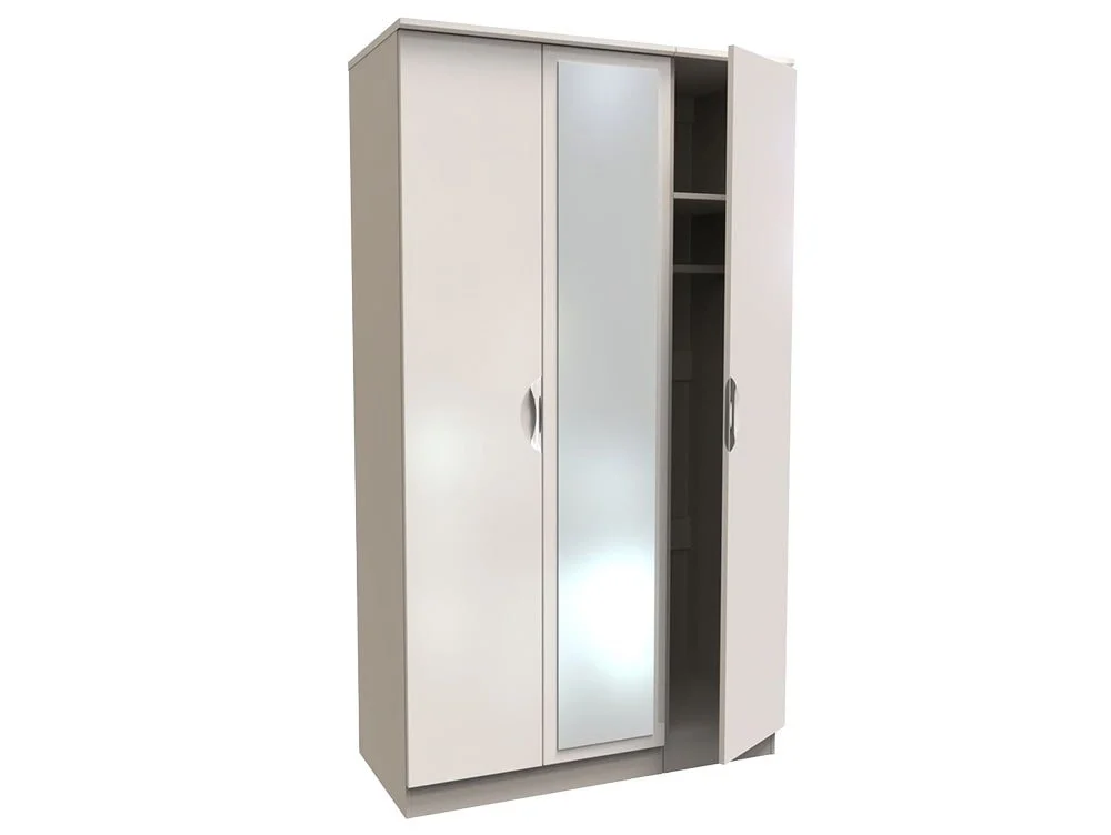 ASC ASC Corsica 3 Door Tall Mirrored Triple Wardrobe (Part Assembled)