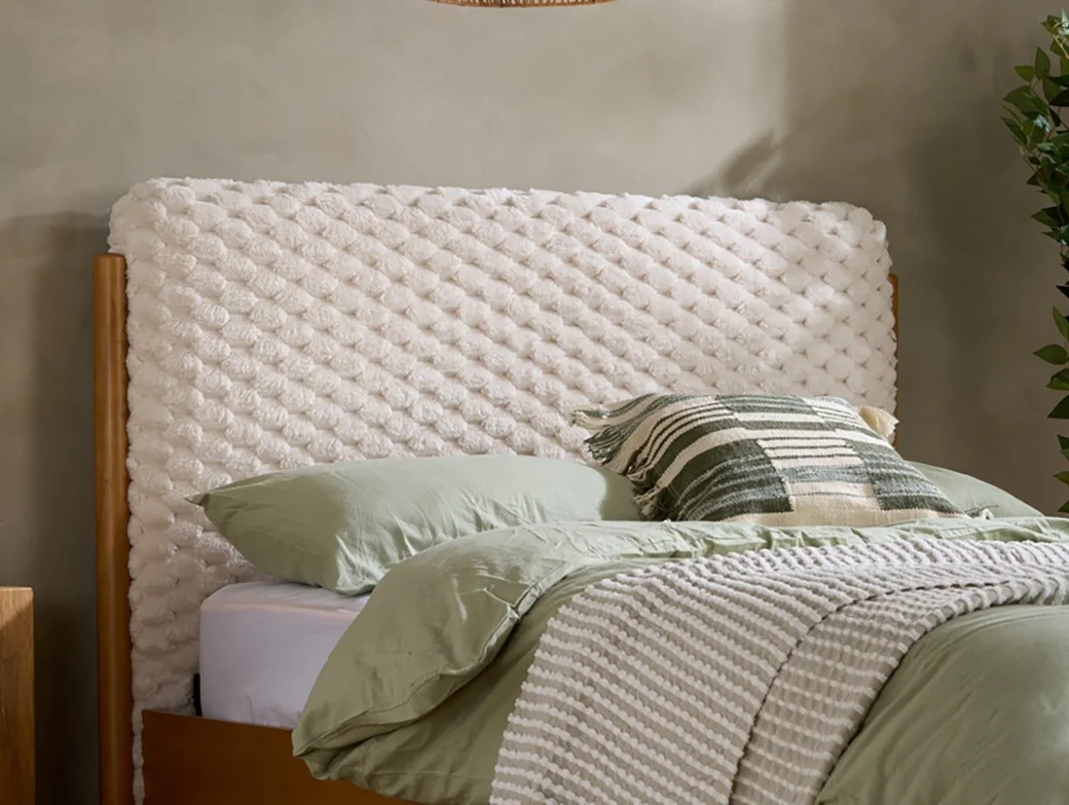 Birlea Birlea Hatti White and Oak Fabric Bed Frame