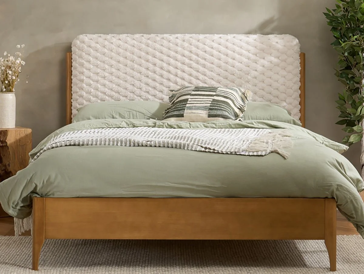 Birlea Birlea Hatti White and Oak Fabric Bed Frame