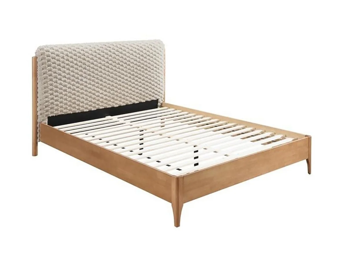Birlea Birlea Hatti White and Oak Fabric Bed Frame
