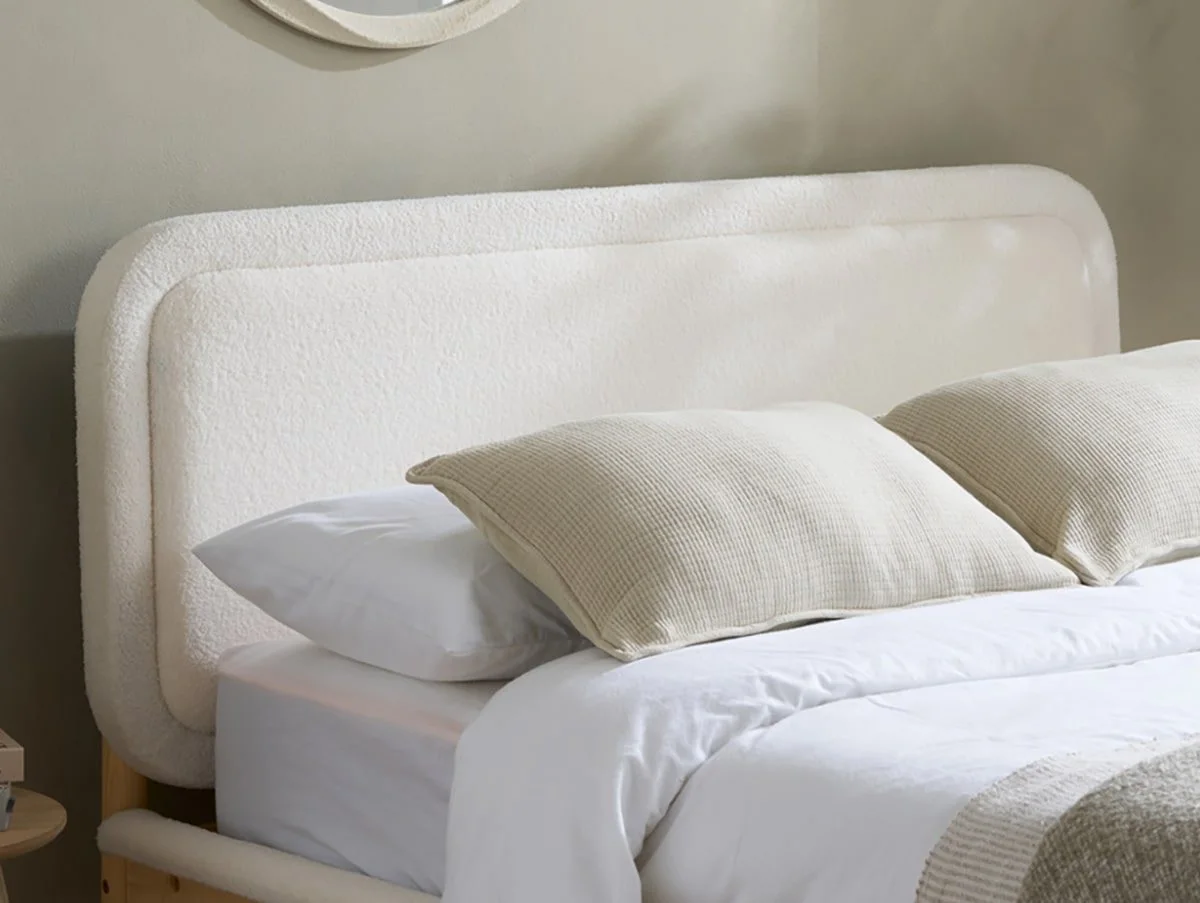Birlea Birlea Emmi White and Oak Boucle Bed Frame