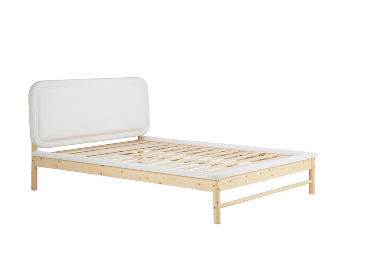 Birlea Birlea Emmi White and Oak Boucle Bed Frame