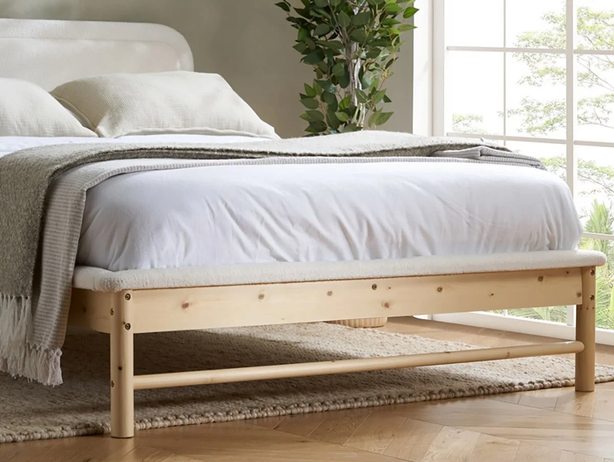 Birlea Birlea Emmi White and Oak Boucle Bed Frame