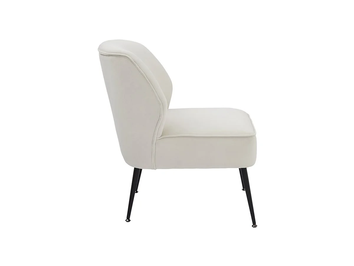 GFW GFW Ava Natural Velvet Fabric Accent Chair