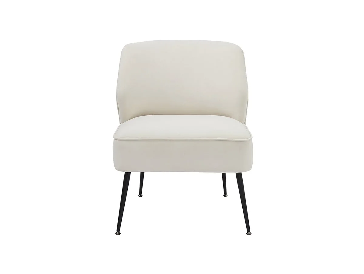 GFW GFW Ava Natural Velvet Fabric Accent Chair