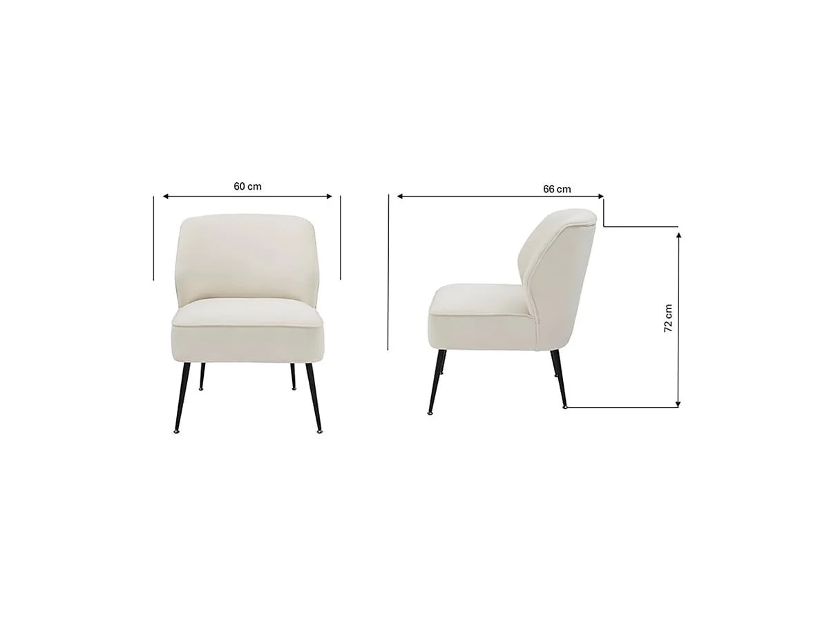 GFW GFW Ava Natural Velvet Fabric Accent Chair