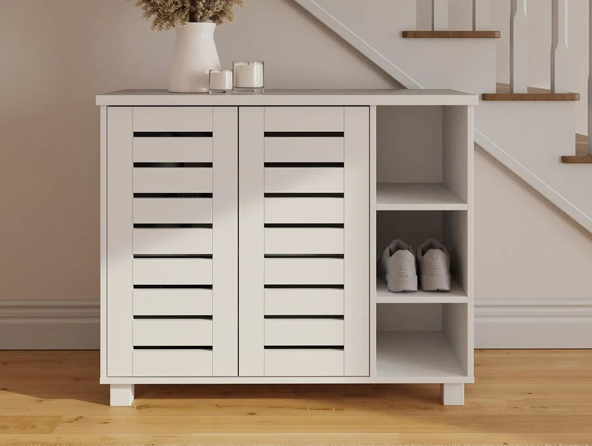 GFW GFW Bodie White 2 Door 3 Shelf Shoe Cabinet