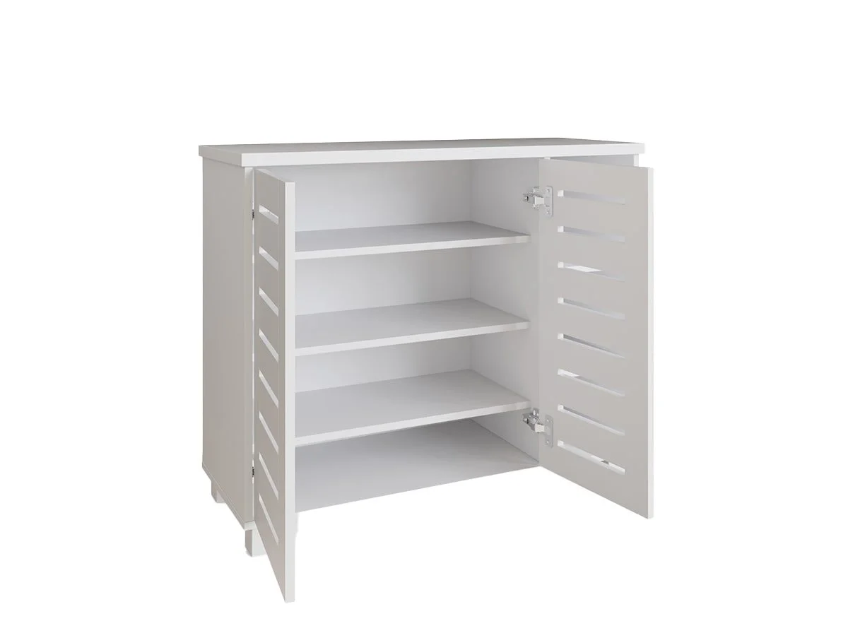 GFW GFW Bodie White 2 Door 3 Shelf Shoe Cabinet