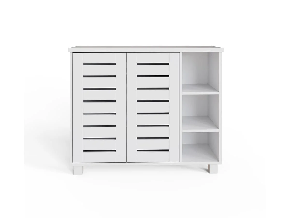GFW GFW Bodie White 2 Door 3 Shelf Shoe Cabinet