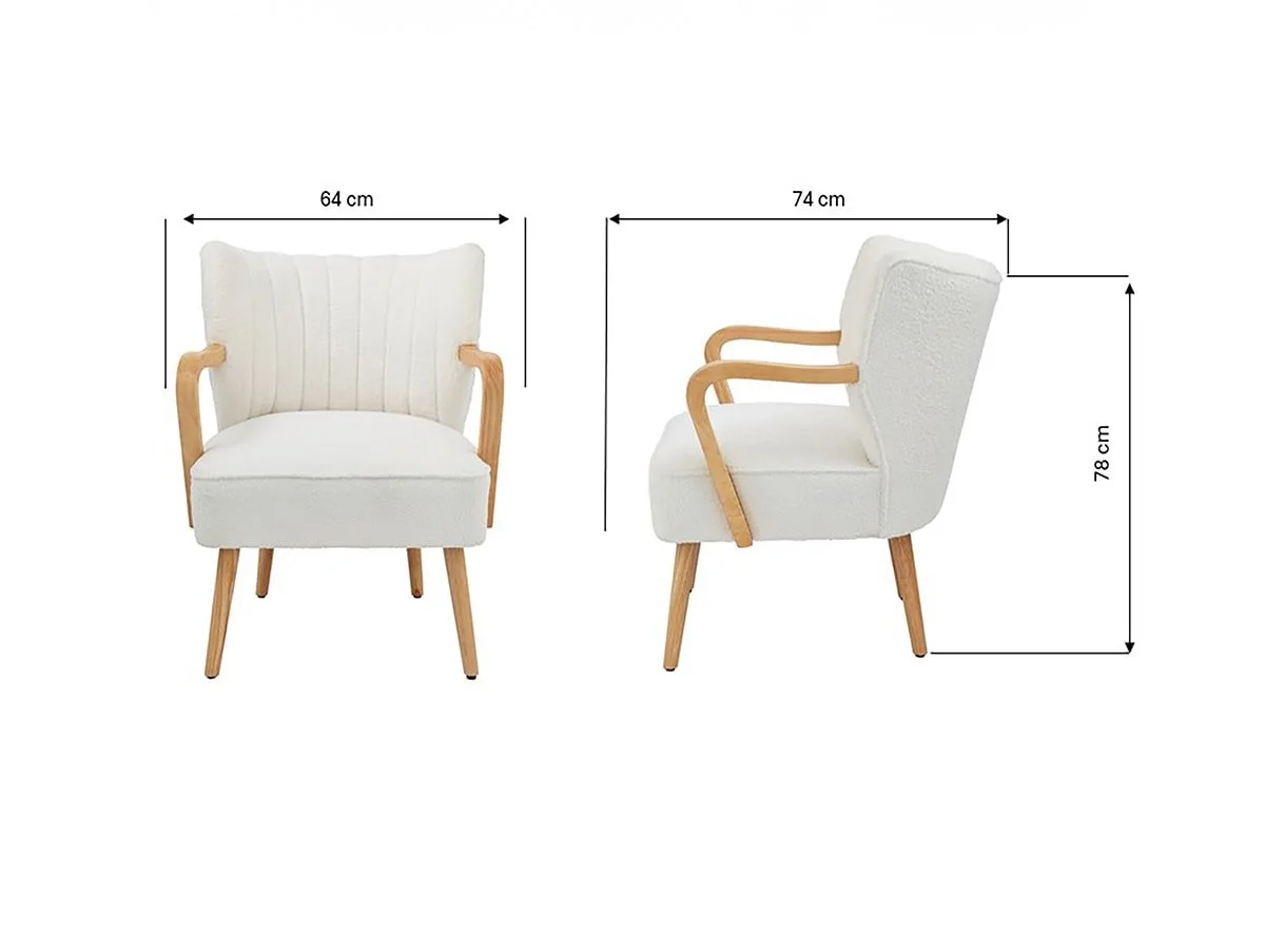 GFW GFW Enzo Cream Boucle Fabric Accent Chair